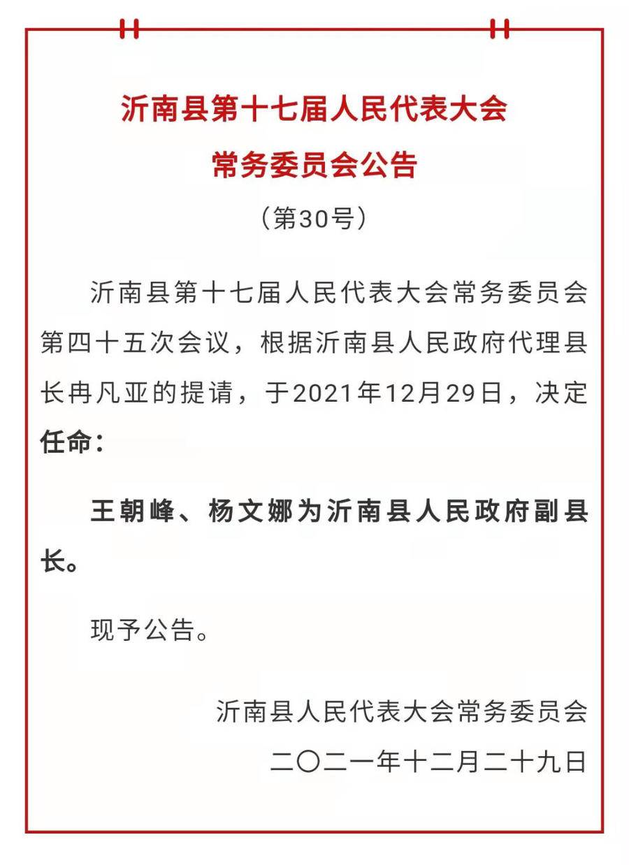 沂南县政府办公室人事任命揭晓，县域发展新篇章开启